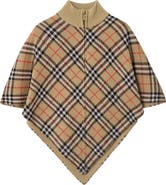 Burberry Girls' Check Wool Cape