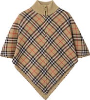 Burberry Girls' Check Wool Cape