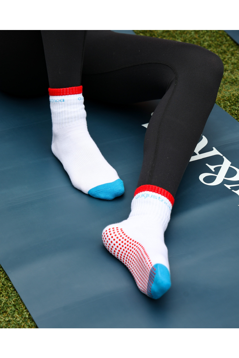 The Best Striped Grip Sock, Alternate, color, STRIPE/ RED & BLU GRIP