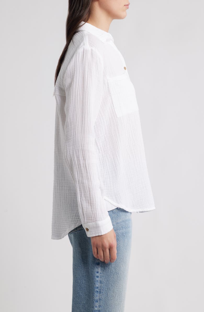 beachlunchlounge Micaela Cotton Button-Up Shirt, Alternate, color, 