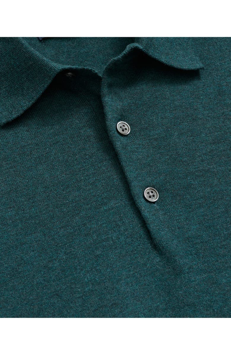 Brooks Brothers Supima<sup>®</sup> Cotton Polo Sweater, Alternate, color, Teal Heather