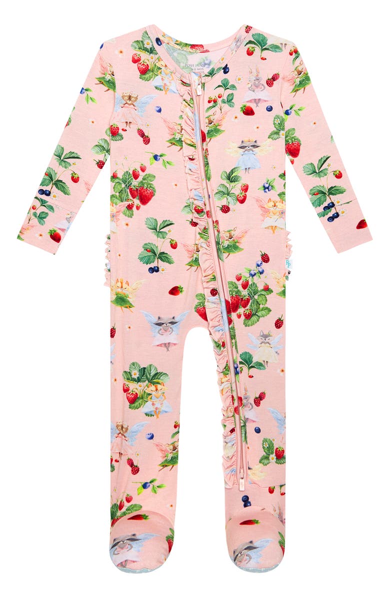 Posh Peanut Annabelle Floral Fitted Footie Pajamas, Main, color,
