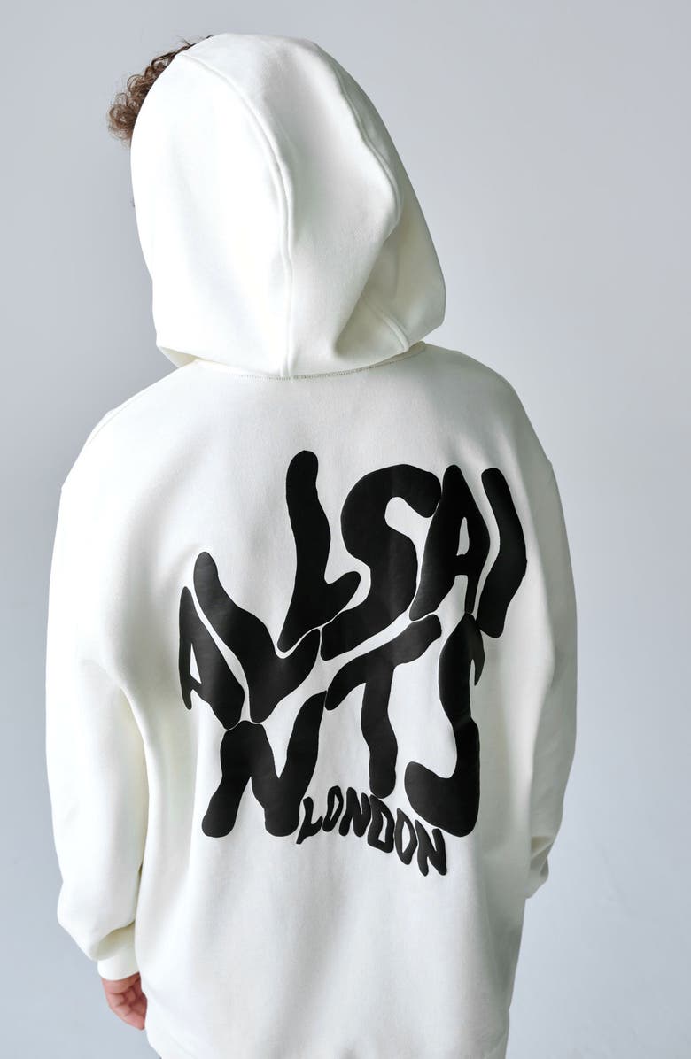 smALLSAINTS by ALLSAINTS Kids' Distortion Orlando Graphic Cotton Hoodie, Alternate, color, White