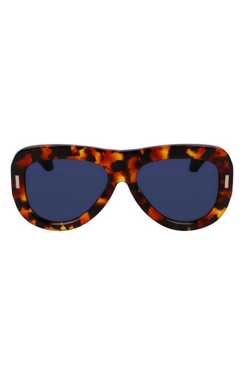 Ferragamo Rivets 57mm Aviator Sunglasses In Tortoise