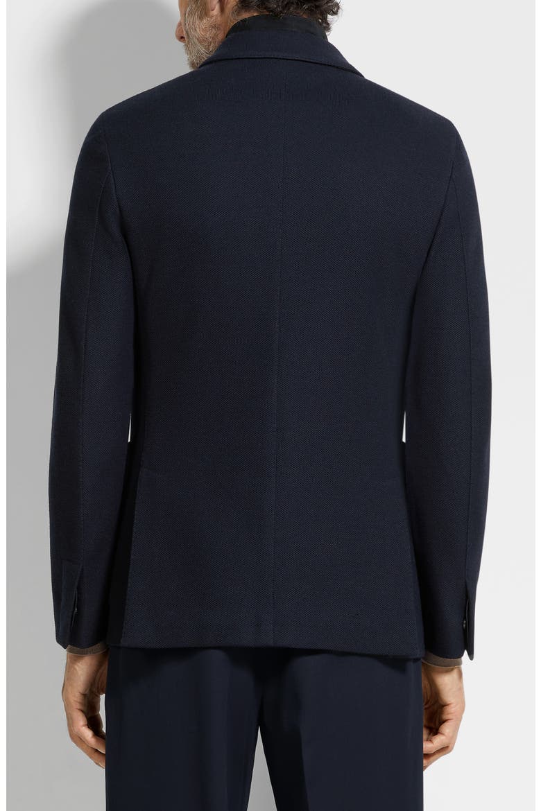 High Performance™ Wool & Cotton Jersey Sport Coat with Detachable Suede Bib, Alternate, color, NAVY BLUE