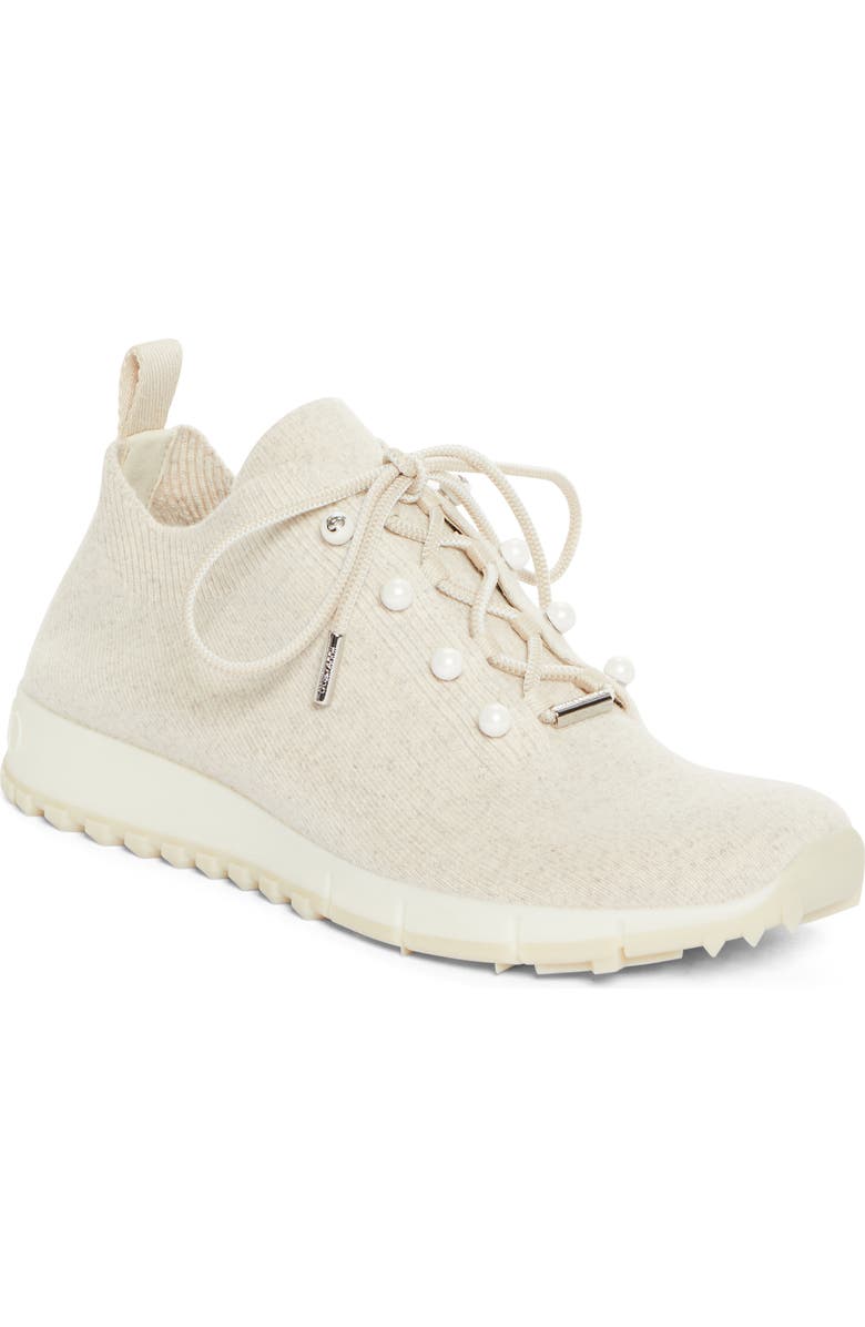 Jimmy Choo Veles Imitation Pearl Knit Sneaker, Main, color,