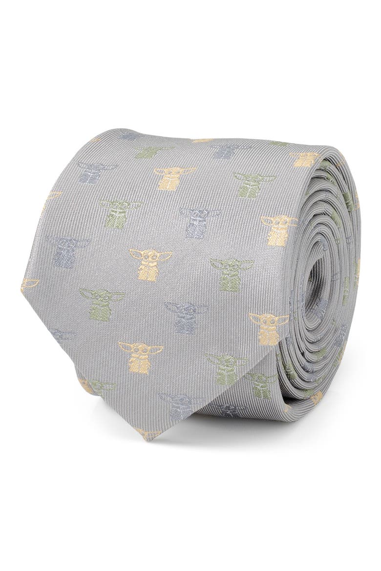 Star Wars The Child Silk Tie, Alternate, color, GRAY