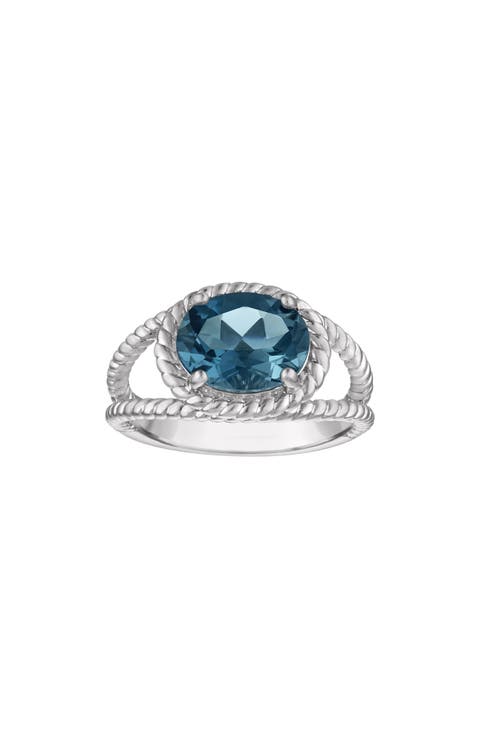 London Blue Topaz Rope Ring
