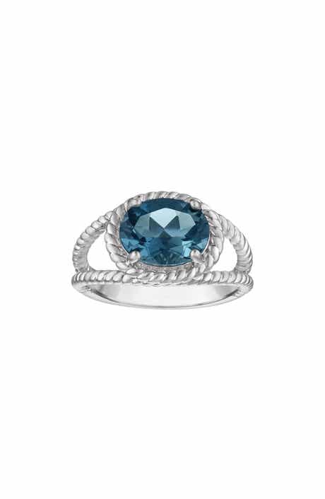 London Blue Topaz Rope Ring