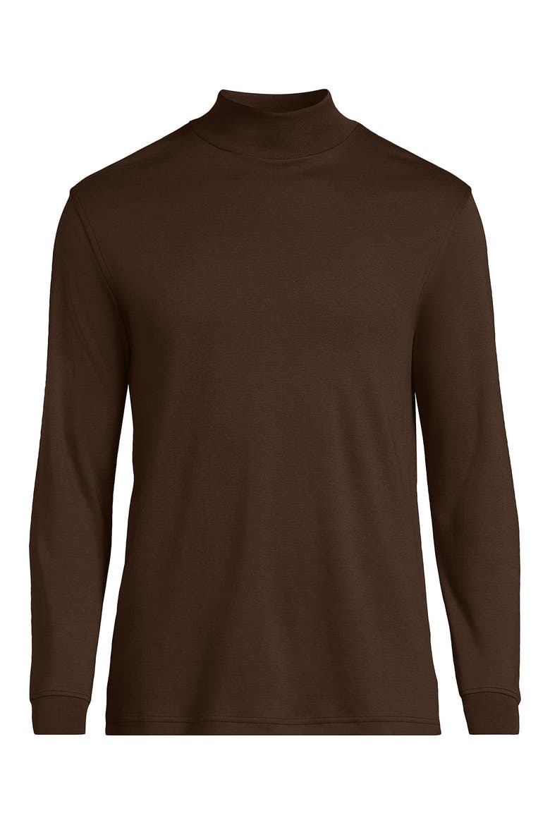 Cotton Supima Mock Turtleneck, Alternate, color, Dark Walnut Brown