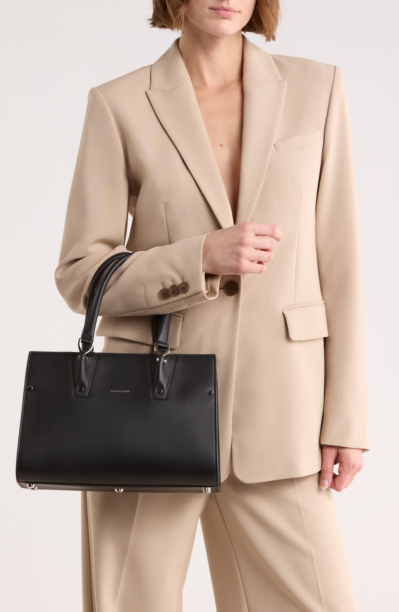 Longchamp Paris Premier Small Tote, Alternate, color, Black