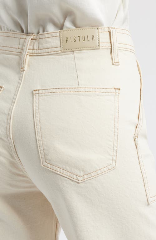 Pistola Penny High Waist Wide Leg Utility Jeans In White
