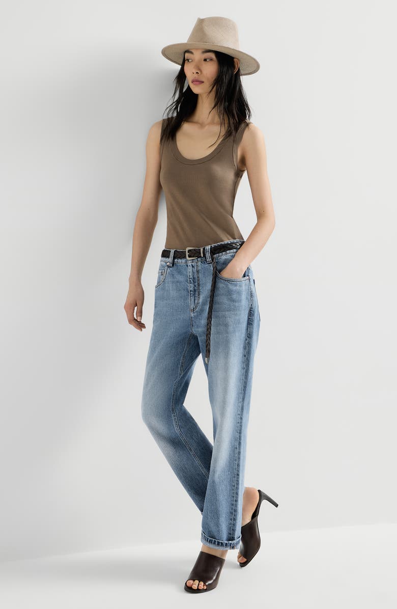 Brunello Cucinelli Retro five-pocket trousers, Alternate, color, Light Denim