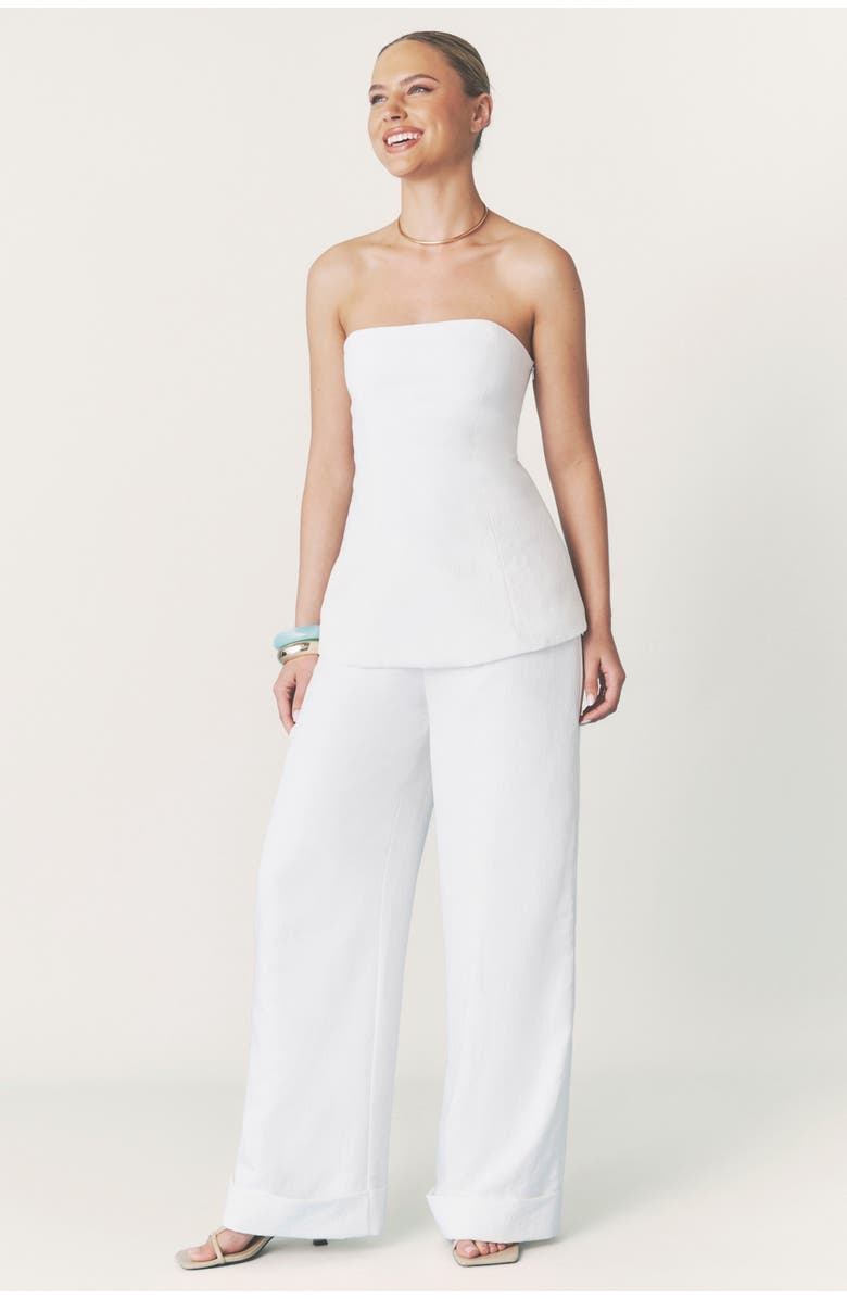 Six Stories Verity Tailored Textured Pants, Alternate, color, White