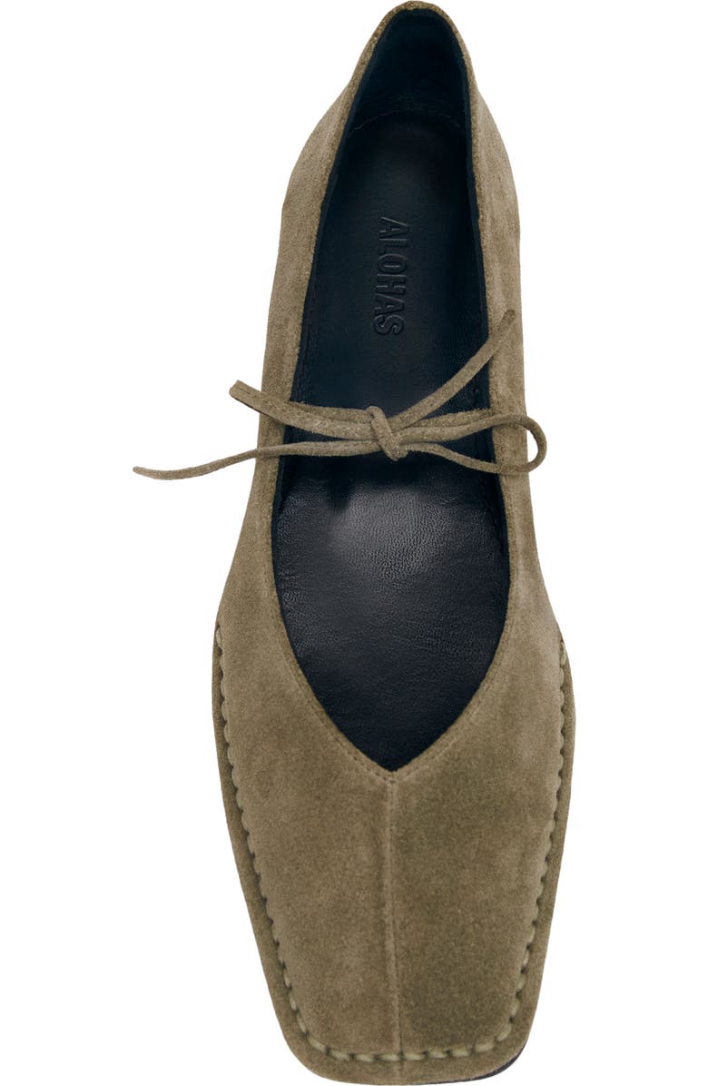 ALOHAS Sway Square Toe Ballet Flat, Alternate, color, Khaki