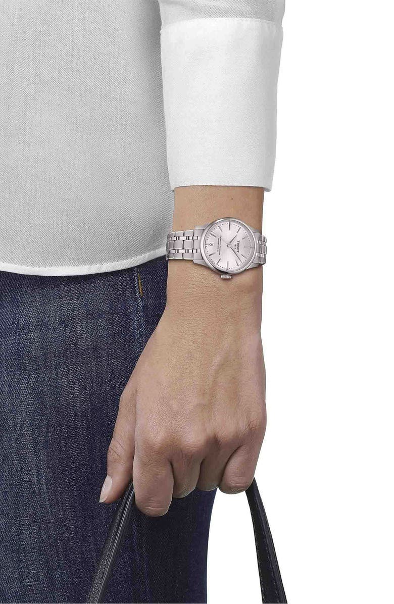 Tissot Chemin des Tourelles Powermatic 80 Bracelet Watch, 34mm, Alternate, color, Grey