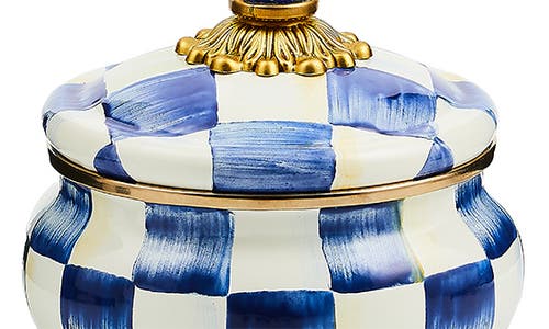 Mackenzie-childs Mackenzie Childs Royal Check Enameled Steel Squashed Pot