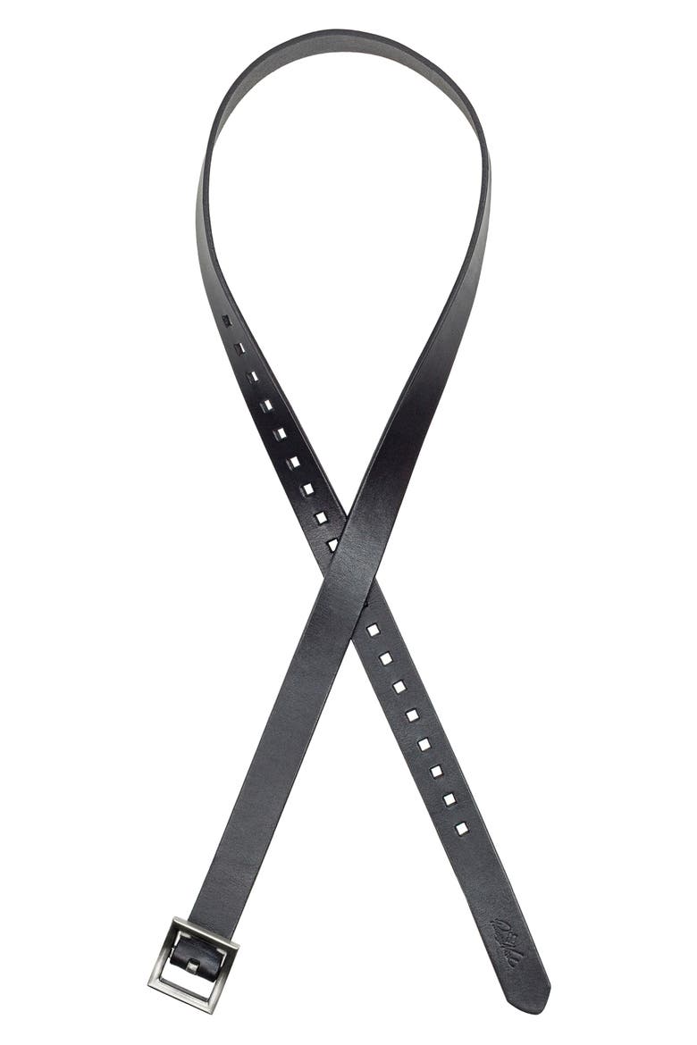 Huxton Leather Belt, Alternate, color, BLACK