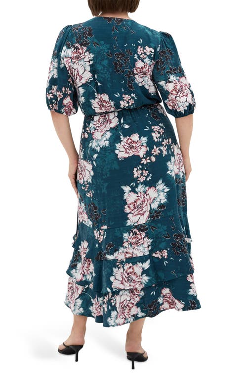 City Chic Bea Floral Midi Wrap Dress