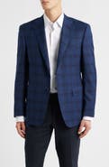 Canali Siena Regular Fit Navy Ombré Check Super 130s Wool Sport Coat
