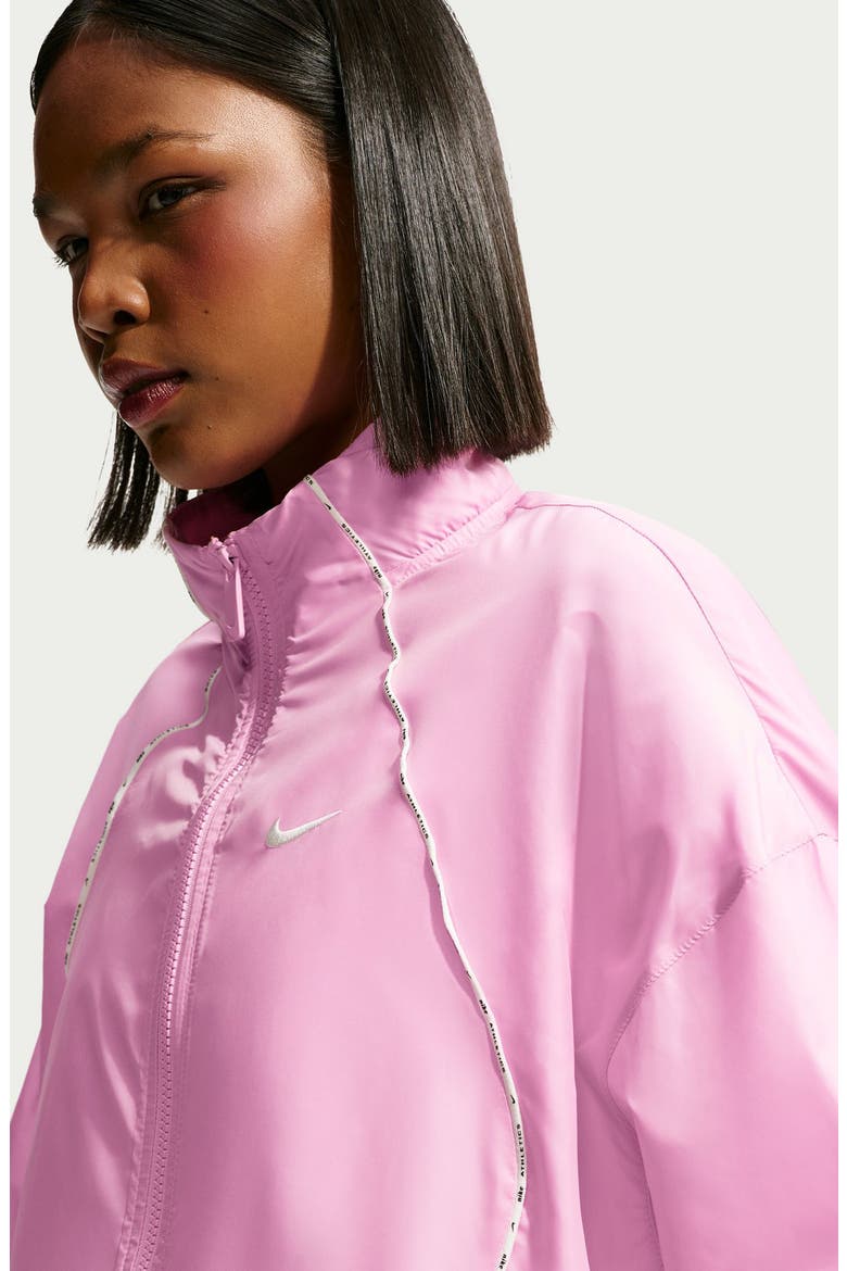 Water Repellent Track Jacket, Alternate, color, PINK RISE/ SAIL/ SAIL