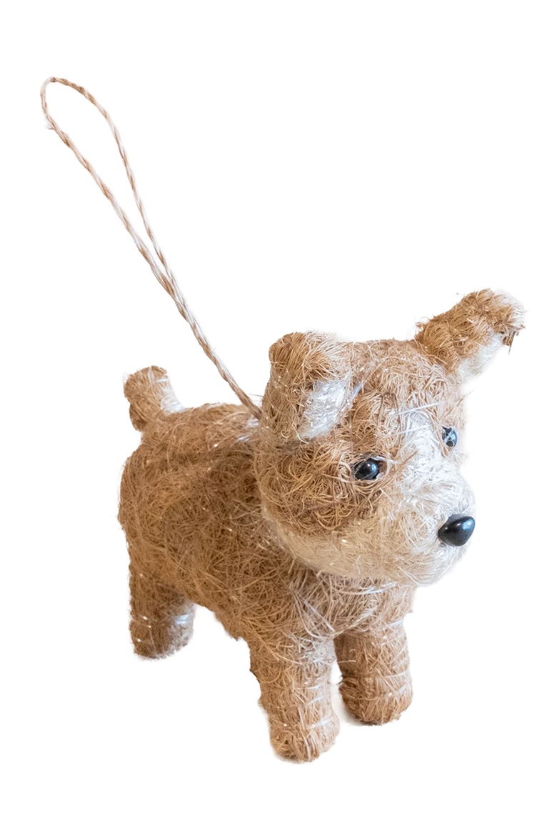 Corgi Handwoven Ornament, Main, color, BROWN/ WHITE