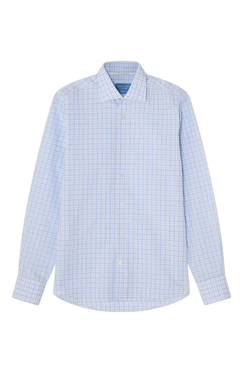 Robert Talbott Reynolds Check Cotton/Linen Shirt in Contemporary Fit, Alternate, color, Blue/Light Blue