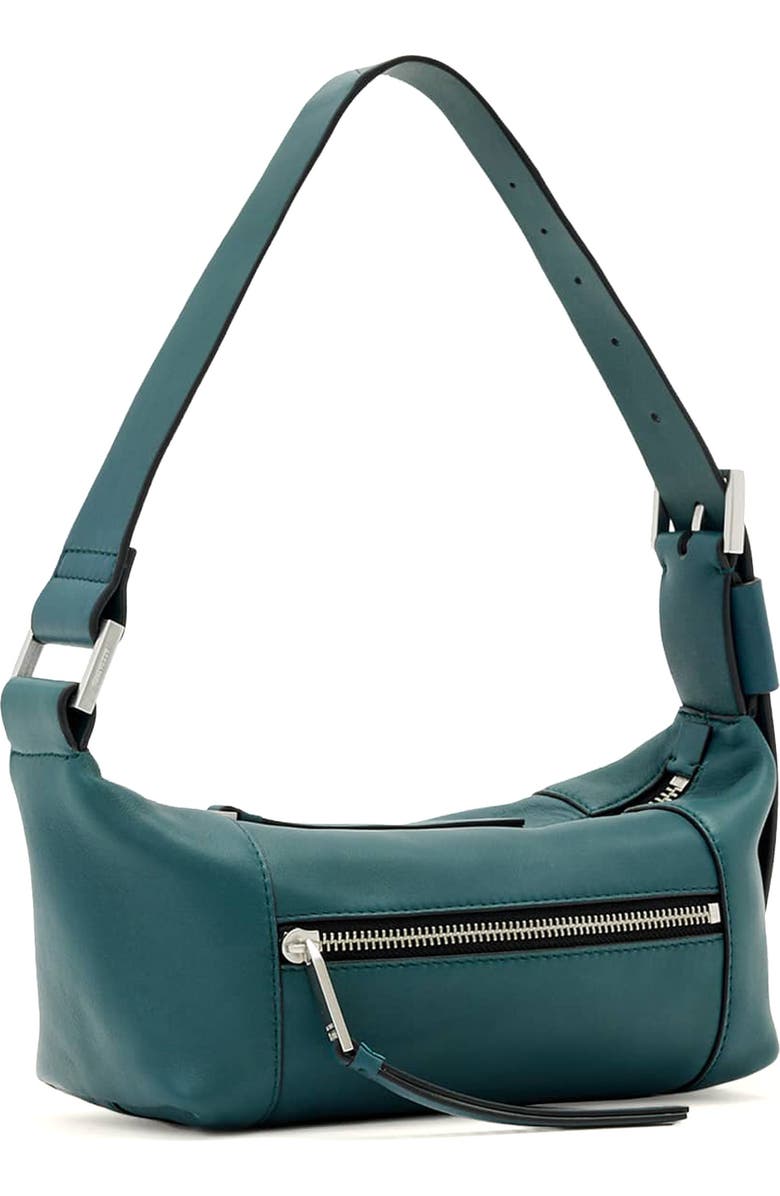 AllSaints Mini Vega Leather Shoulder Bag, Alternate, color, Emerald Green