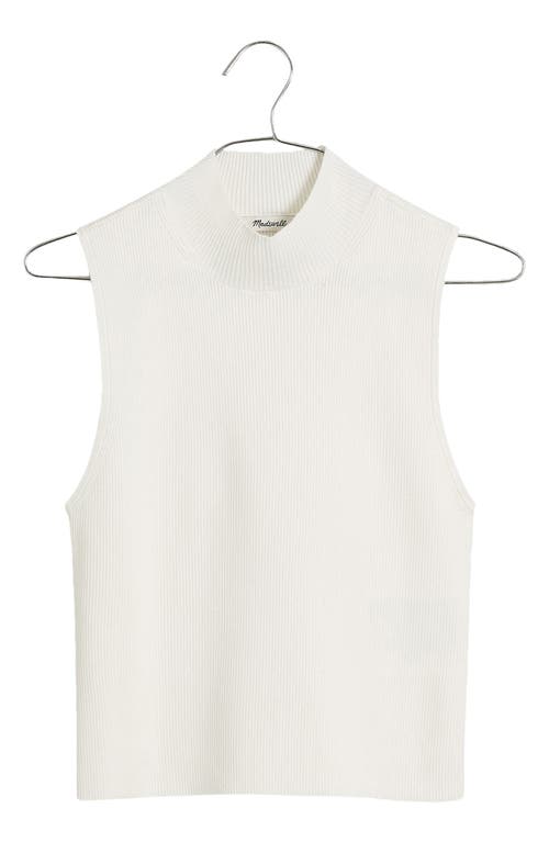 Shop Madewell Mock Neck Wide Rib Sweater In Antique Cream