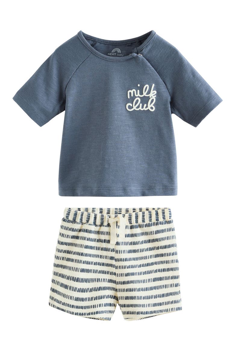 Milk Club T-Shirt & Shorts Set, Main, color, BLUE