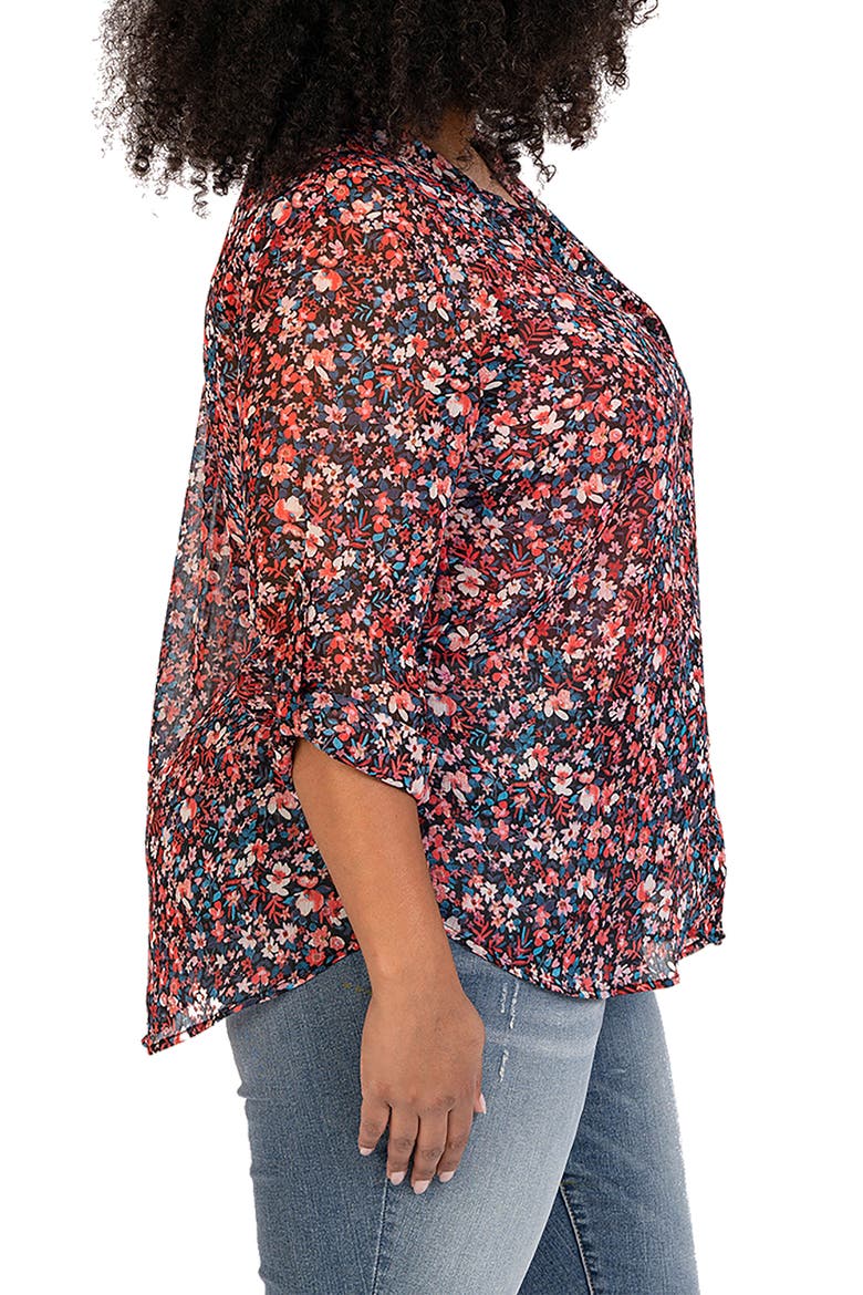 Jasmine Roll Sleeve Top, Alternate, color, POTENZA-BLACK/ RED/ BLUE
