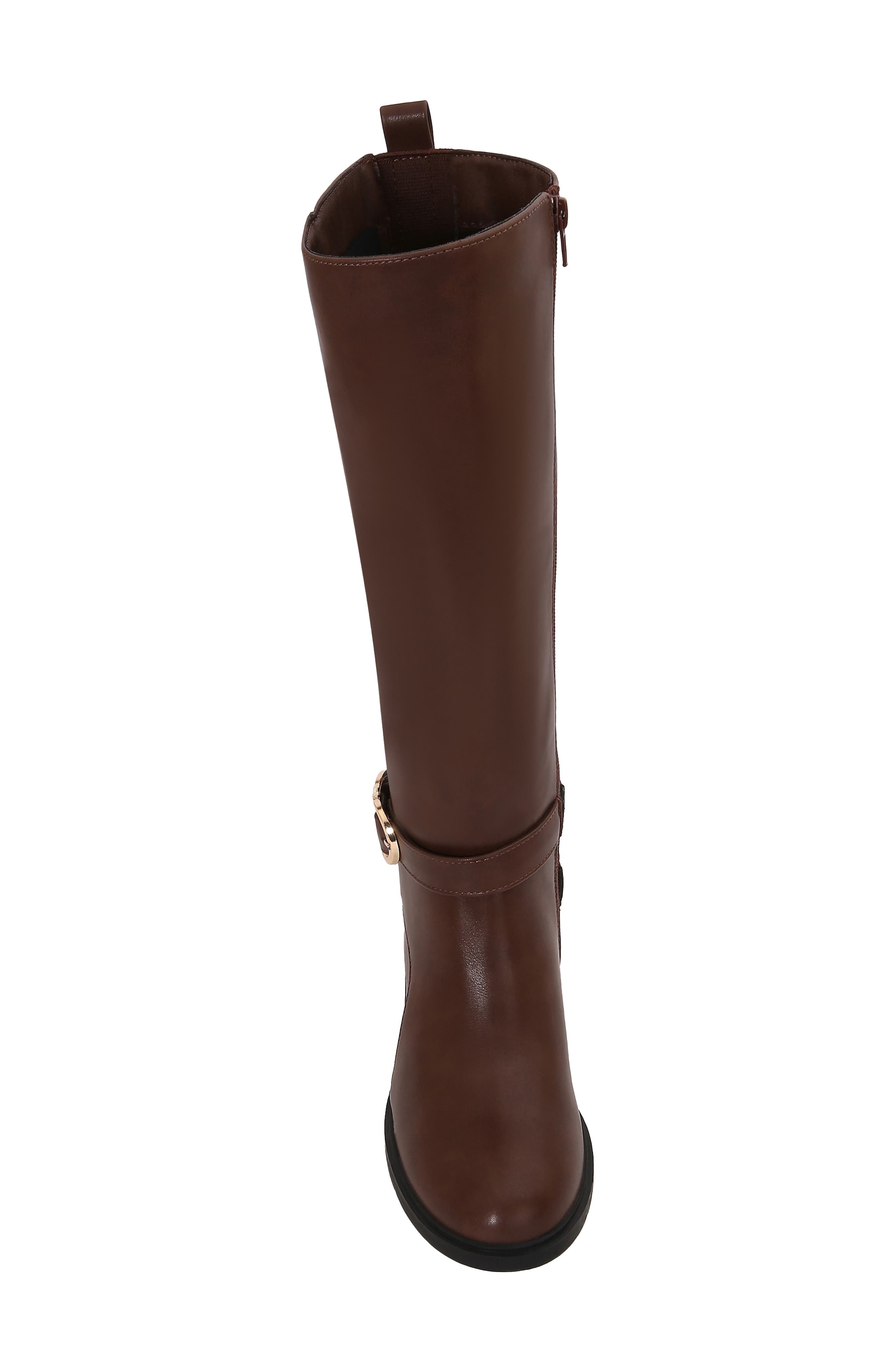 Belinda Faux Leather Riding Boot, Alternate, color, BROWN