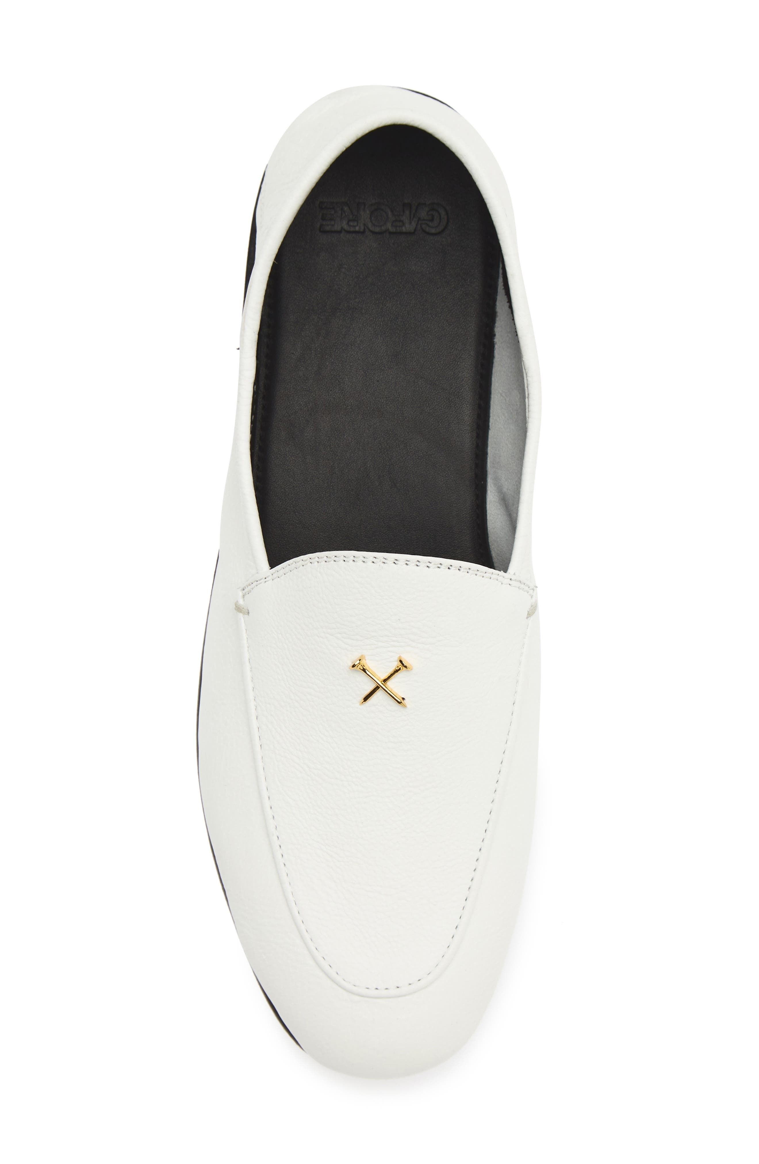 Metal Tees Leather Flex Golf Loafer, Alternate, color, SNOW