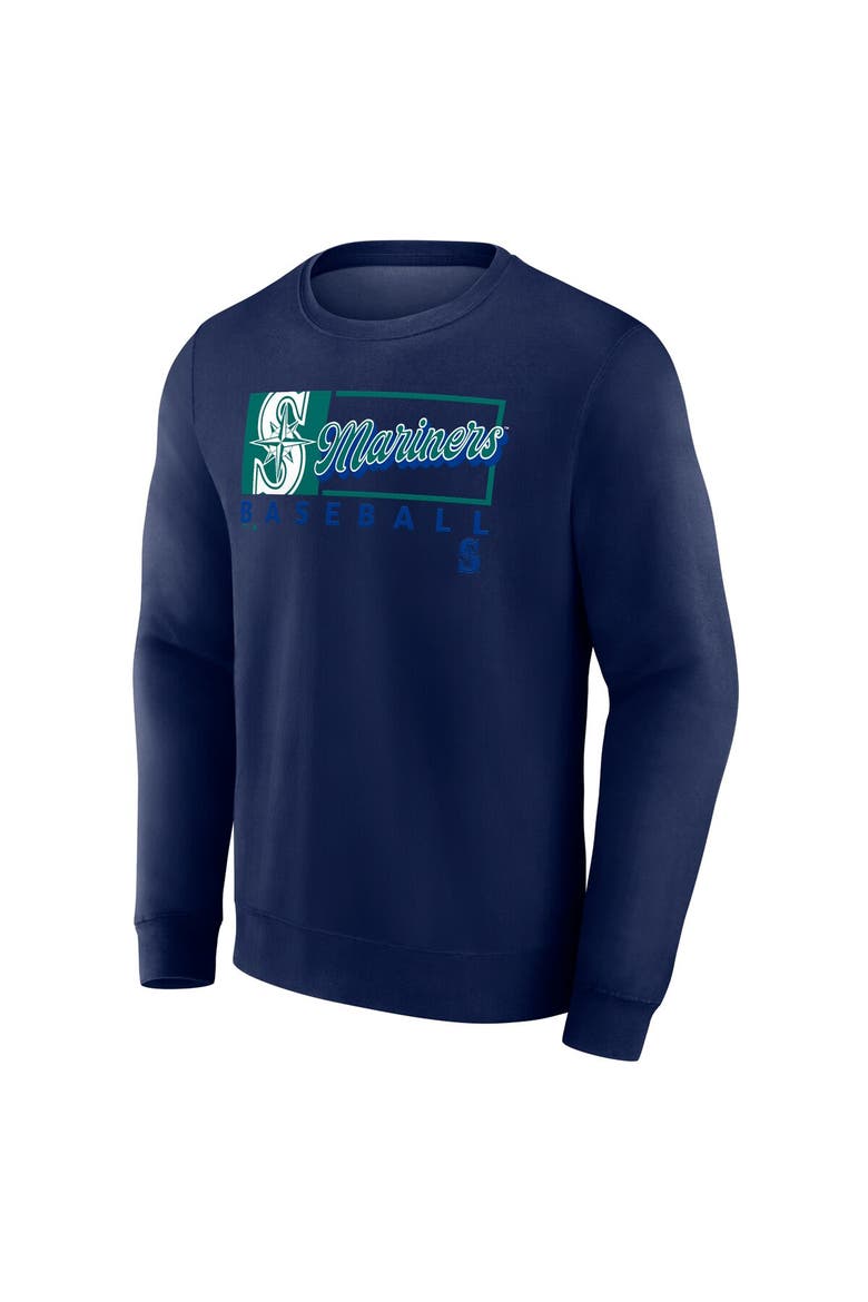 Men's Fanatics Navy Seattle Mariners Focus Fleece Pullover Sweatshirt, Alternate, color, Navy