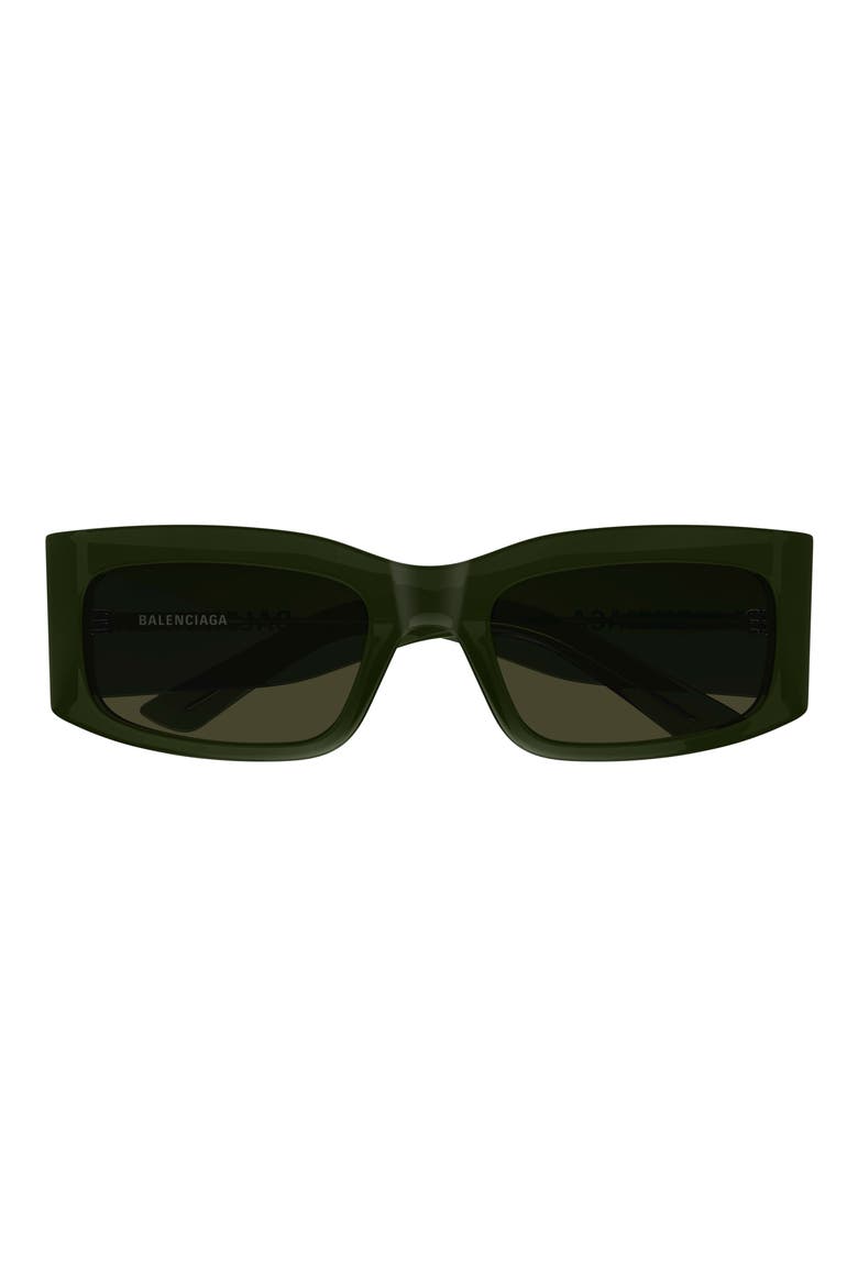 56mm Rectangular Sunglasses, Main, color, GREEN