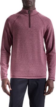 Bugatchi Brushed Cotton Blend Quarter Zip Pullover
