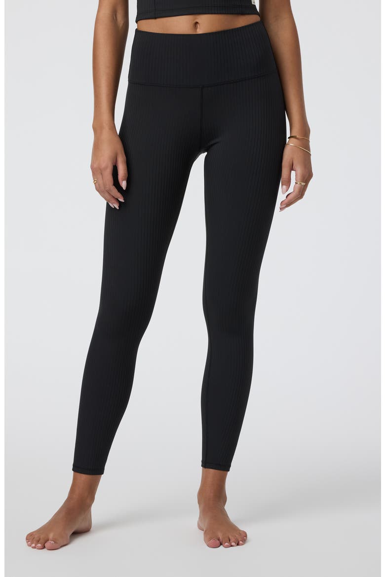 Inversion Rib Leggings, Main, color, BLACK