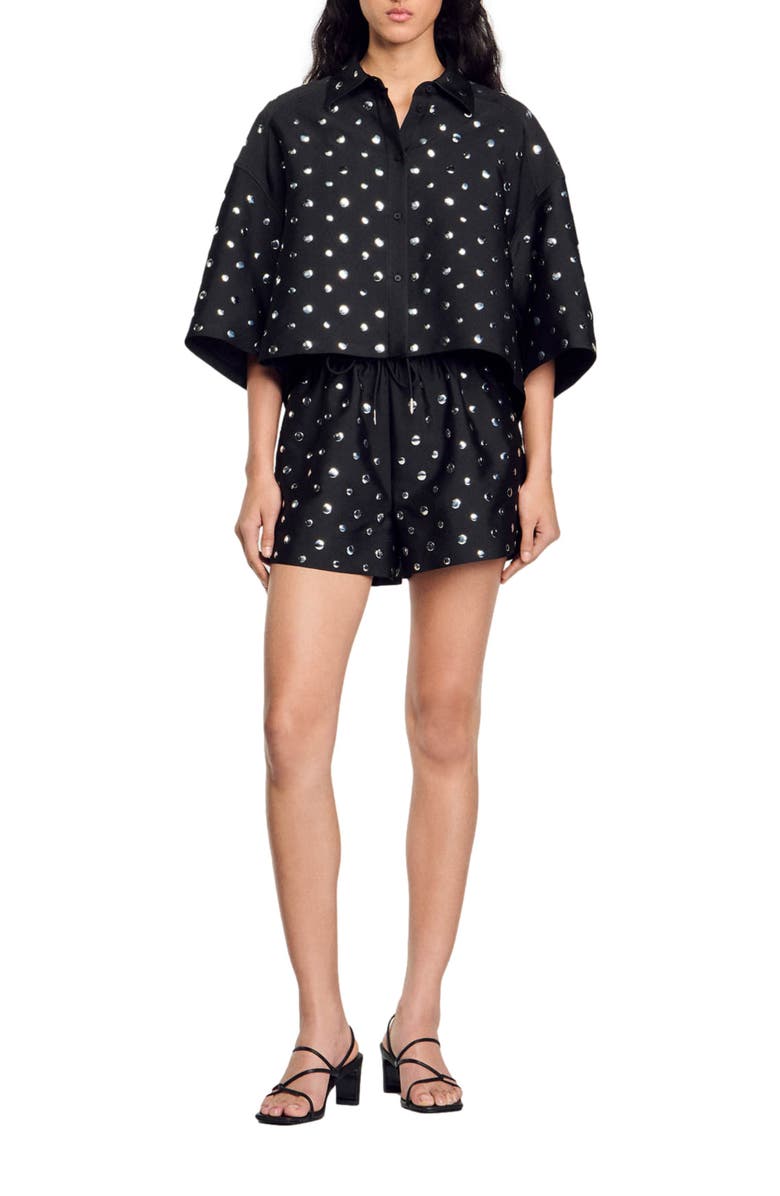 SANDRO Stud-embellished shirt, Alternate, color,