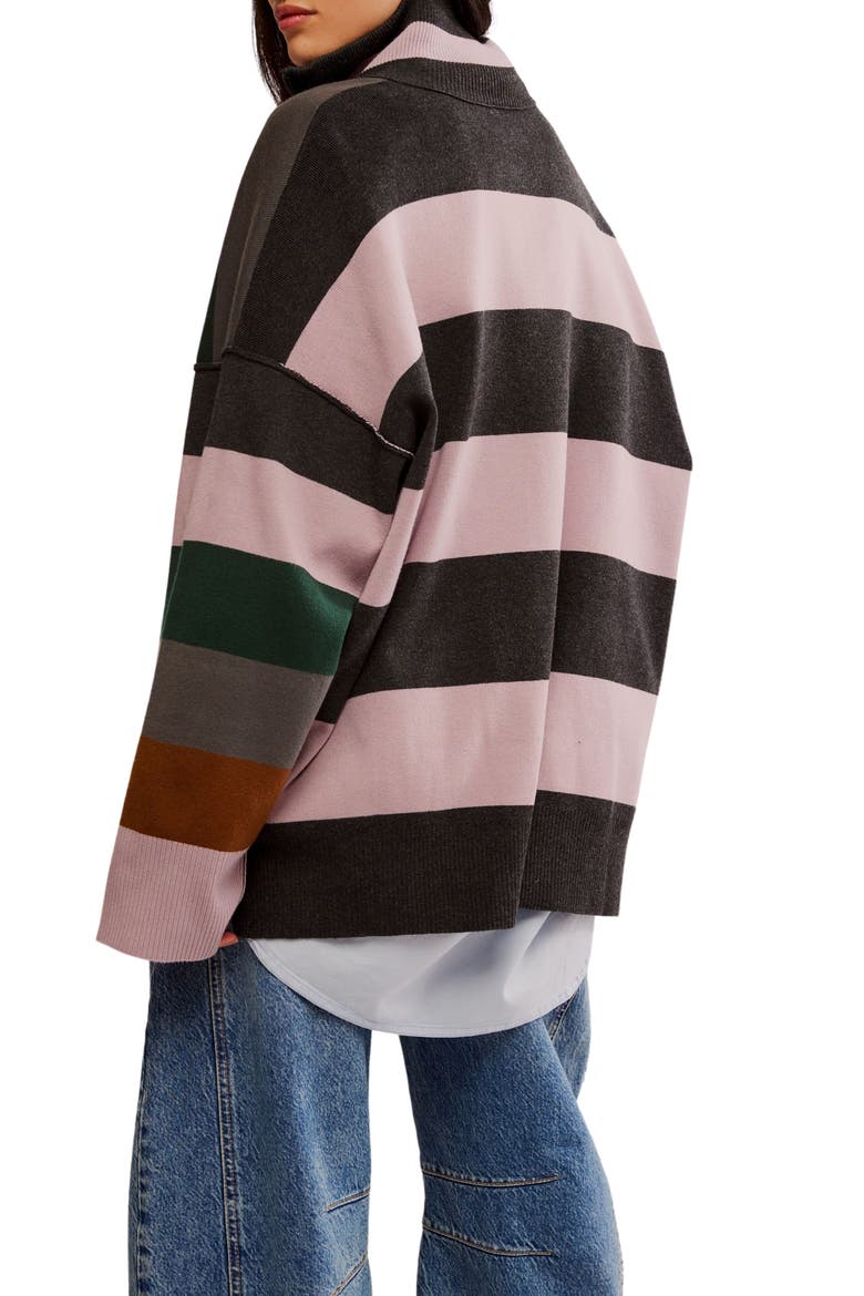 Coastal Stripe Half-Zip Pullover, Alternate, color, PINE GROVE COMBO