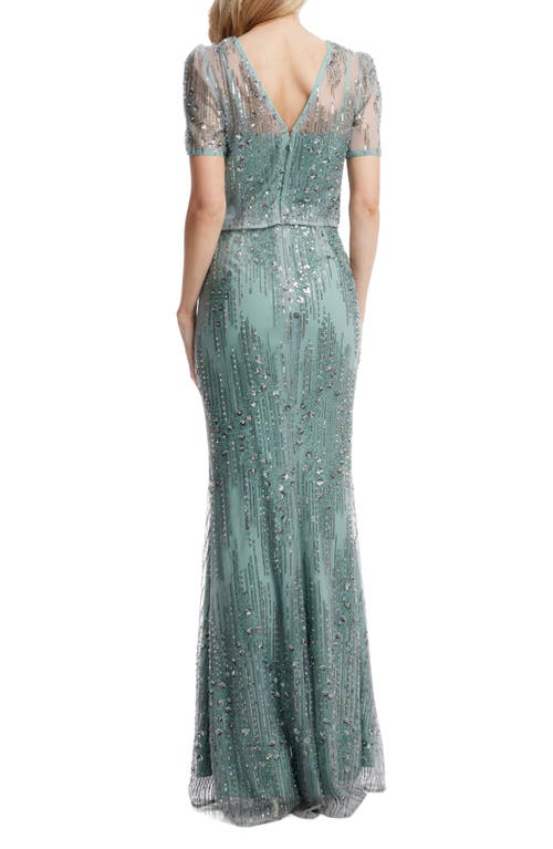 Shop Dress The Population Amanda Sequin Mermaid Gown In Sage Multi