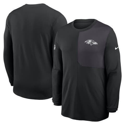 Men's Nike Black Baltimore Ravens Sideline Coach UV Performance Long Sleeve T-Shirt