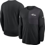 Nike Men's Nike Black Baltimore Ravens Sideline Coach UV Performance Long Sleeve T-Shirt