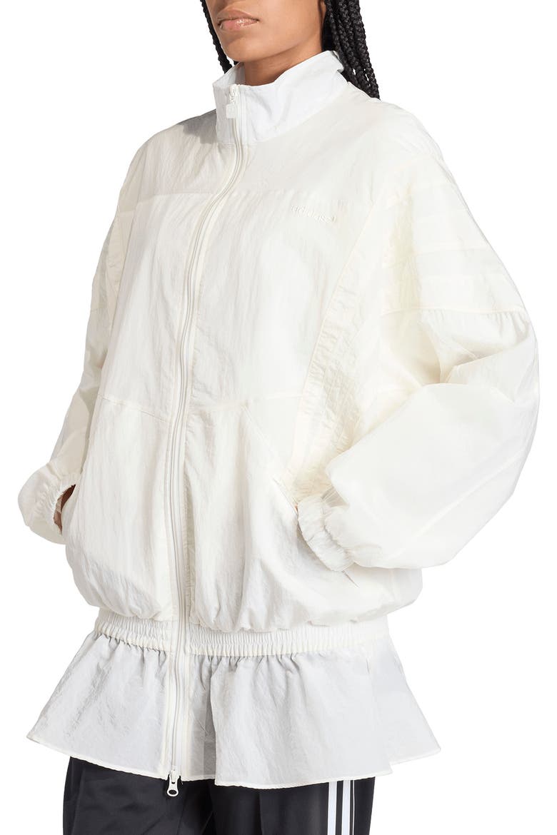 Santiago Peplum Track Jacket, Main, color, OFF WHITE