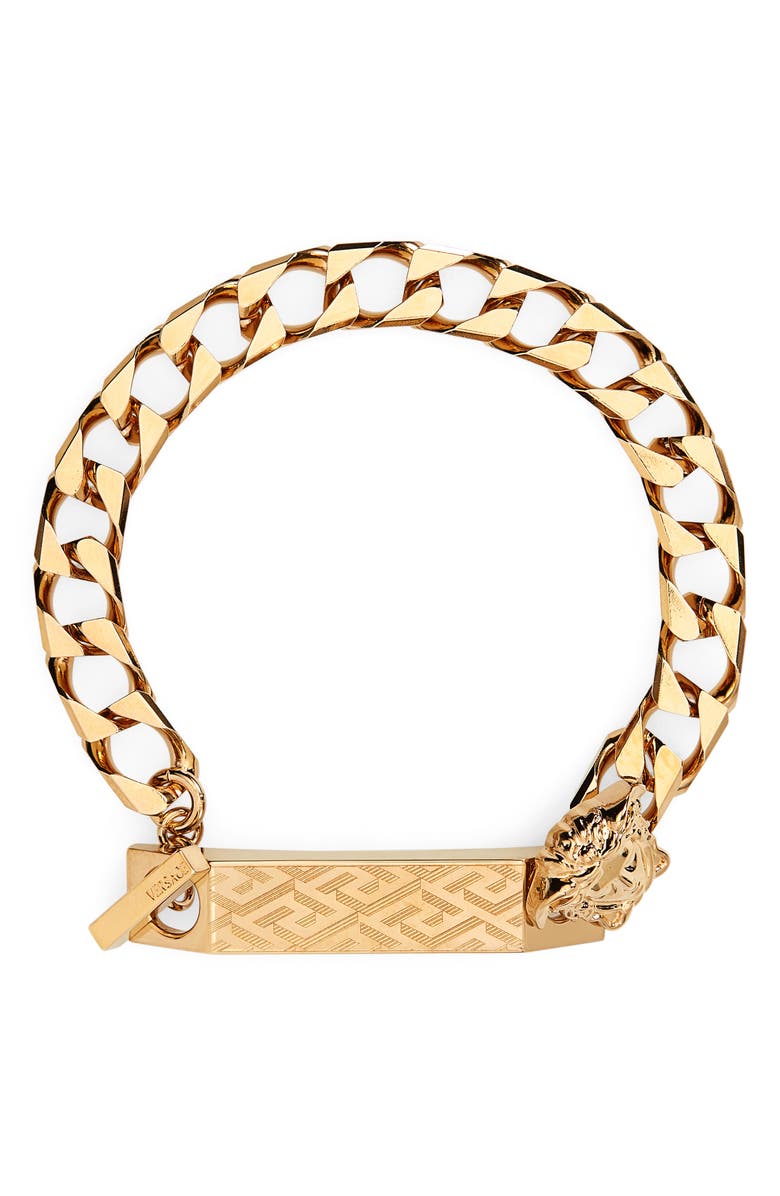 Versace La Greca Medusa Chain Bracelet, Main, color,