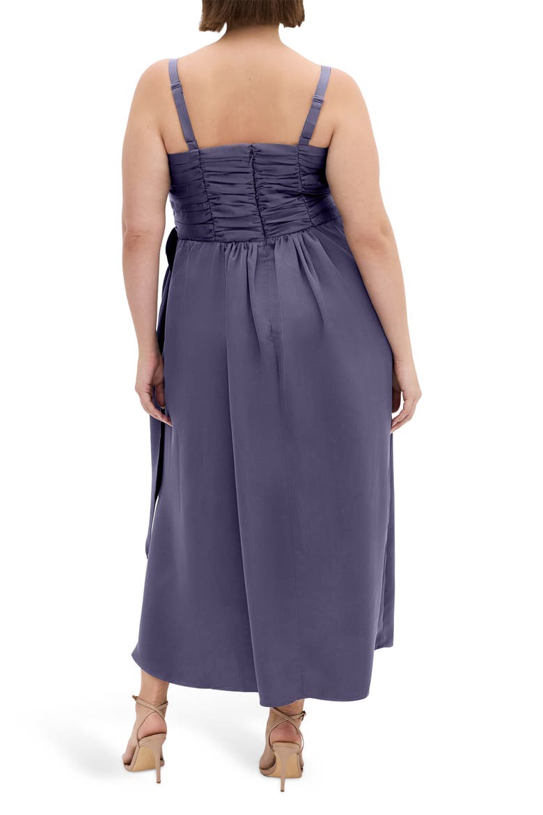 Ania Gathered Evening Dress, Alternate, color, SLATE