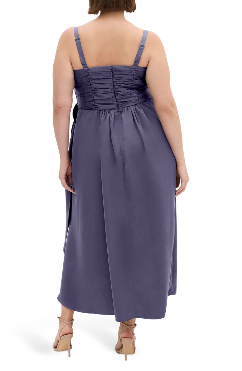 City Chic Ania Gathered Evening Dress, Alternate, color, Slate