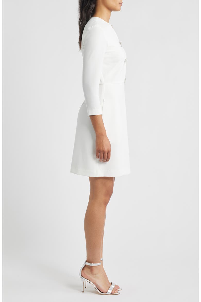 Bow Embellished A-Line Dress, Alternate, color, IVORY