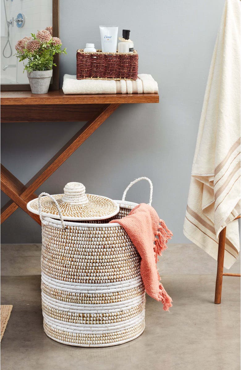 Kadam Haat Moonj Laundry Basket, Alternate, color, 