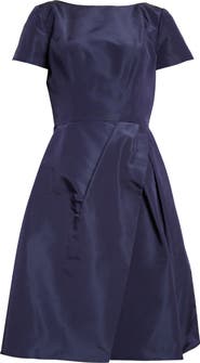 Carolina Herrera Beatuea Neck Silk A-Line Dress