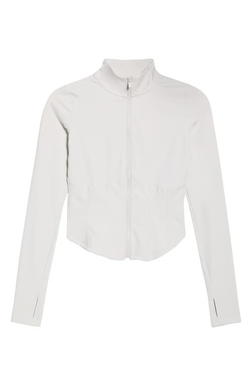 Mpg Sculpt Corset Seamed Crop Zip-up Jacket In White